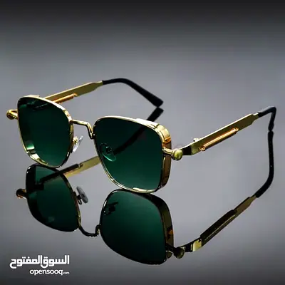 Gold frame green-lens sunglasses - lightly used