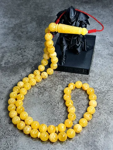 Natural Amber Prayer Beads (Misbahah/Tasbih) | مسباح كهرمان طبيعي حر