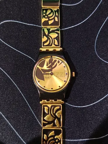Swatch (Golden Flowers-LB168G) womens wrist watch