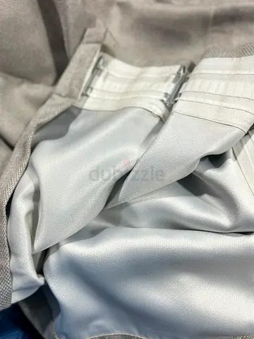 grey blackout curtains pair with net lignings 340 cm wide x 270 long
