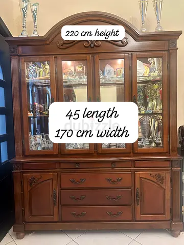 Solid Wood Display Cabinet - 220cm H x 170cm W *45cm L