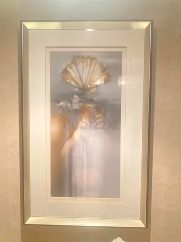 Framed Decorative Art Print with Metallic Shell Accent