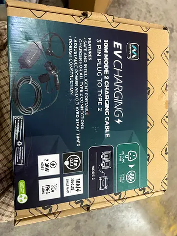 Masterplug 10M Mode 2 EV Charging Cable 3 Pin to Type 2
