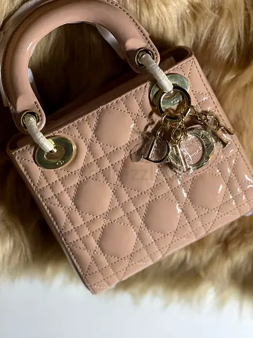 Small blush pink quilted top-handle handbag (like Lady Dior style)