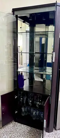 Compact Tall corner Bar cabinet for throwaway price