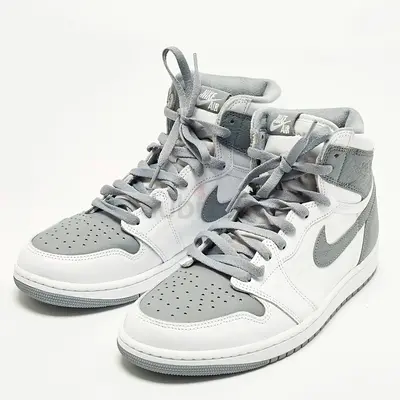Authentic Air Jordans Jordan 1 Retro OG Stealth Size 44.5 White/Grey Leather High Top Sneakers