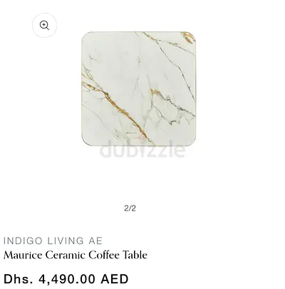 3X Maurice Ceramic Coffee Table — White Marble Look