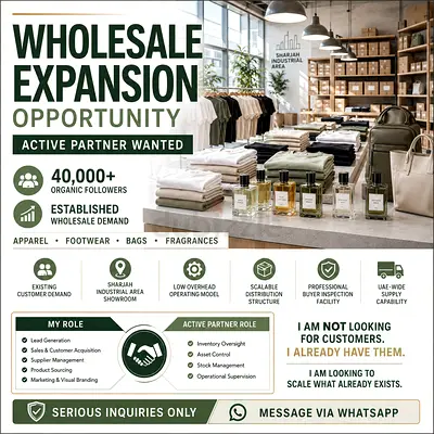 Wholesale Expansion Opportunity - Active Partner Wanted