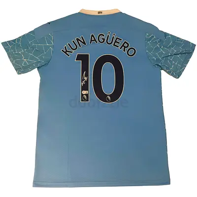 Manchester City #10 Sergio Kun Agüero Home Football Jersey - Size Not Specified