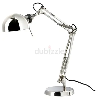 Work Desk lamp, nickel-plated w LED bulb