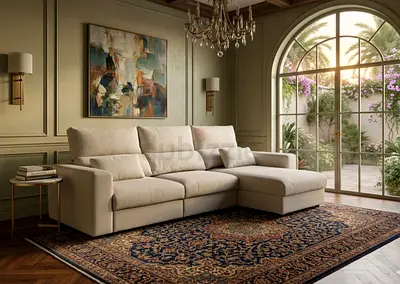 Ikea Eskelstuna L shape sofa bed Beige Excellent Condition