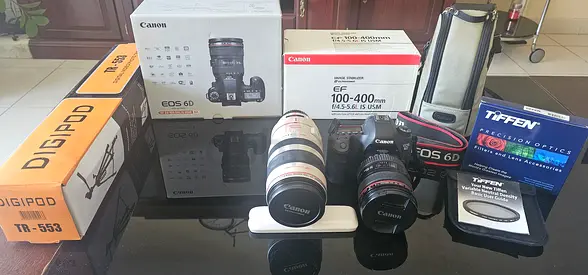 Canon EOS 6D with EF 24-105mm f/4L IS USM  EF 100-400mm f/4.5-5.6L IS USM Lense  Tiffen 77 VFilter
