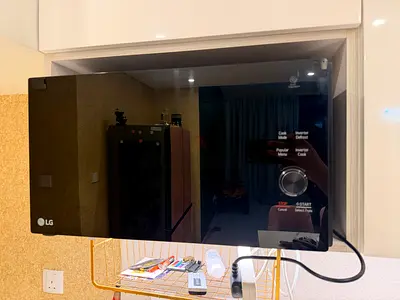 LG Built-in Microwave Oven - Black Glass, Good Working Condition