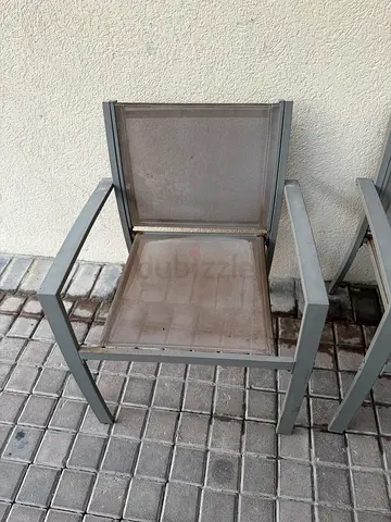 Outdoor metal patio chair (set of 2) - grey