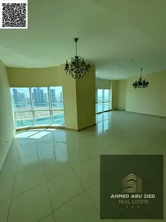 3 Bedroom Apartment with Maid Room for Annual Rent in Al Khan Sharjah Overlooking Al Mamzar Lake wit