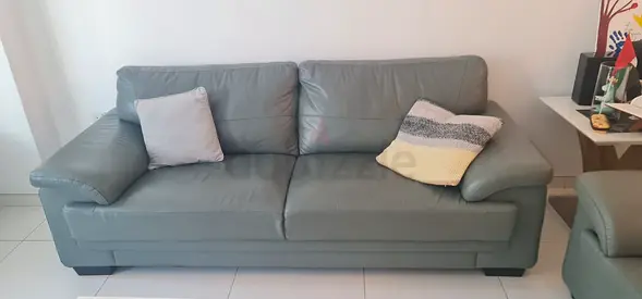saloon set 3 units, gray leather