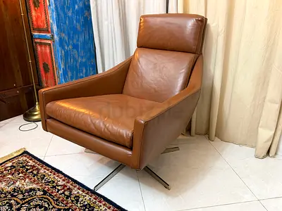 West elm Austin Leather Swivel Chair