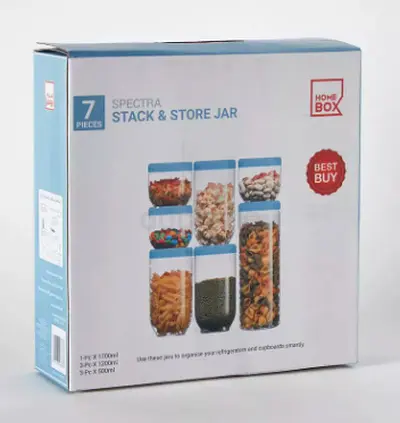 Set of 7 Stackable Food Storage Jars - New in Box