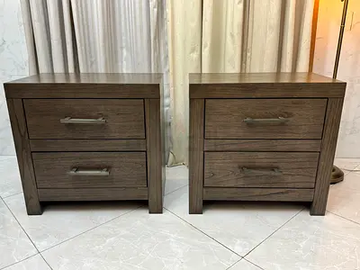 Pair of Modern 2-Drawer Bedside Tables