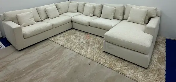 Cratebarrel beige color Ushape sofa