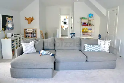 Crate and Barrel Lounge Deep gray lshape sofa