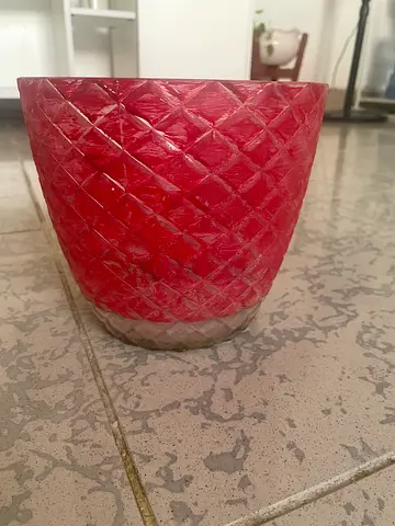 Decorative red plant pot