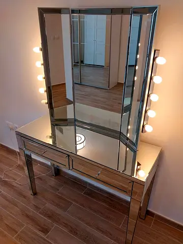 Mirrored dressing table with two drawer