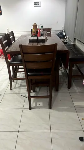 Dining table 4 chairs and bench