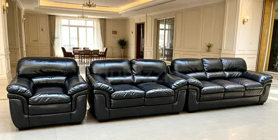 Sofa original black Leather 6 Seater