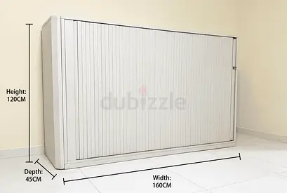 Steelcase White Wooden Sideboard Cabinet - 160x45x120 cm