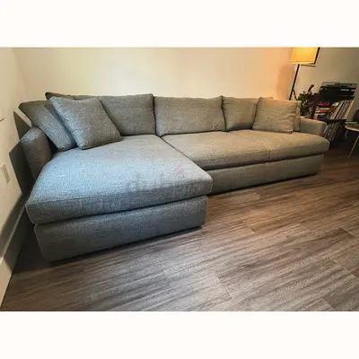 Expensive quality crate and barrel lounge Deep lshape sofa