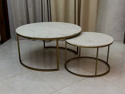 Pottery barn Delaney Round Marble Nesting Coffee Tables