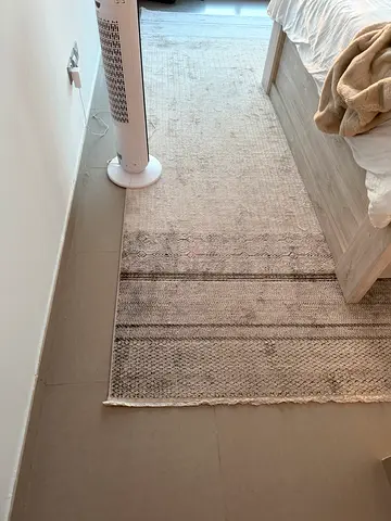 Home Centre Beige Textured Runner Rug - 2.5m x 0.8m, Light Used