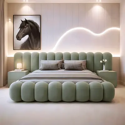 Modern Bubble Upholstered Bed Frame