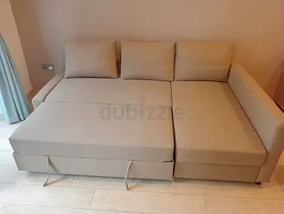 IKEA Beige FRIHETEN L Shape Sofa 204 x 140 cm