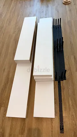 IKEA PAX / wardrobe shelving panels and metal rail - used