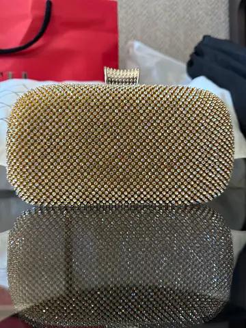 Gold Rhinestone Evening Clutch Bag
