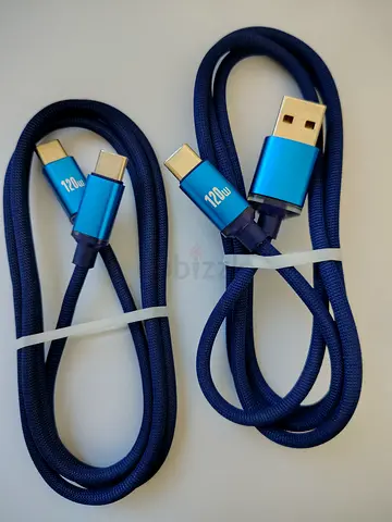 Two USB-A to USB-C  C to C Fast Charging Cables - 1m (Blue)