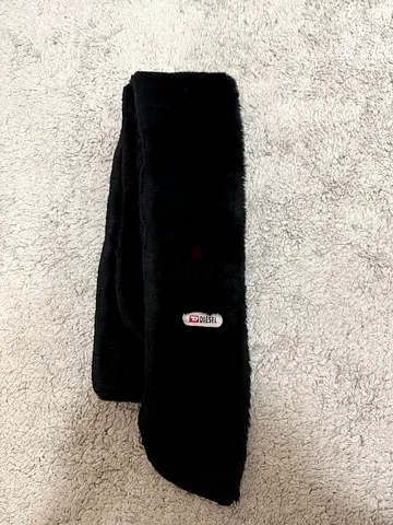 Diesel faux-fur winter scarf black