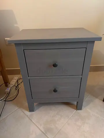 Modern Gray Two Drawer Nightstand (set of 2)