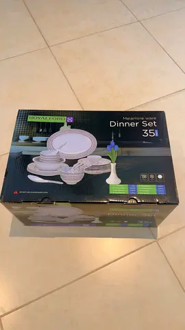 Unused 35-piece Royalford Melamine Dinner Set (New in Box)