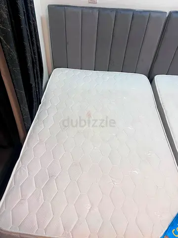 Used Single Mattress with Padded Headboard - Good Condition