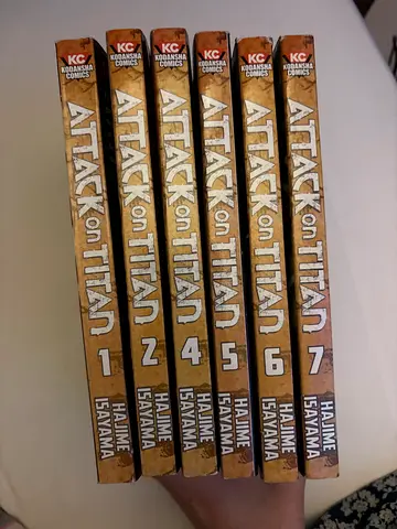 attack on titan manga volume 1,2,4,5,6,7