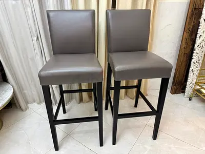 Crate and barrel lowe smoke leather Bar Stools