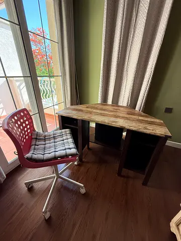 Wooden Study Table with Office Chair - Compact Desk Set