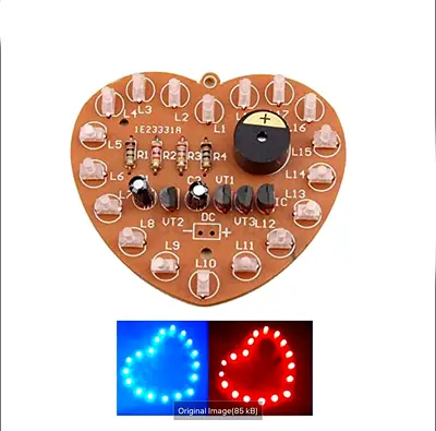 Music Flash Light Kits 18 LEDs Heart-Shaped Red Green Dual-Color Flashing Happy Birthday Music Gift