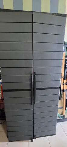 Tall Outdoor/Utility Plastic Storage Cabinet - Grey