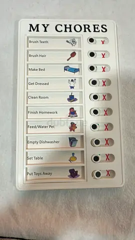 Daily Kids Chore Chart with Removable Task Tags