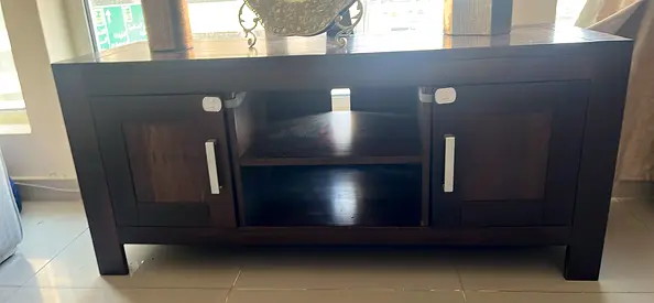 Dark Wood TV Stand / Entertainment Unit with Storage