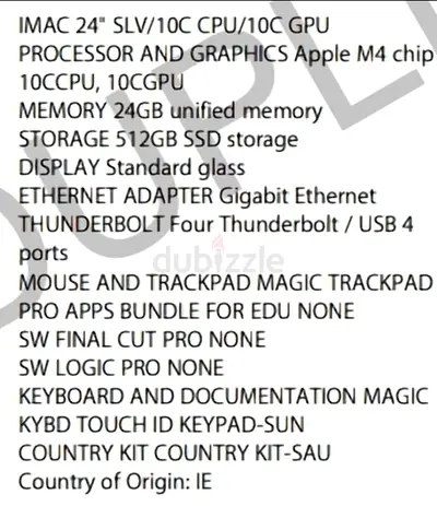 IMAC 24inch 512gb M4 With Warranty Box And Receipt
